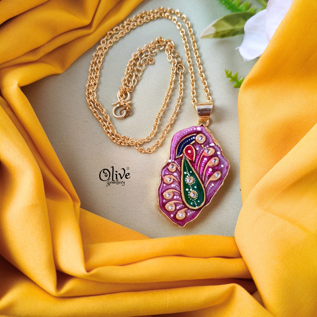Natural Stone Tanjore Pendant-650