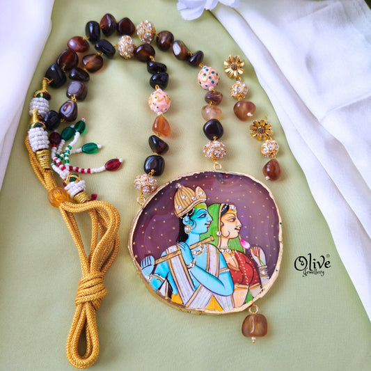 Natural Stone Tanjore Pendent-656