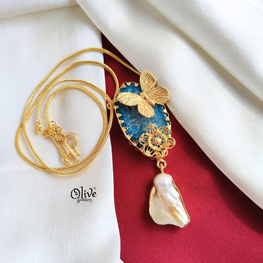 Natural Stone Butterfly-Pendent-685