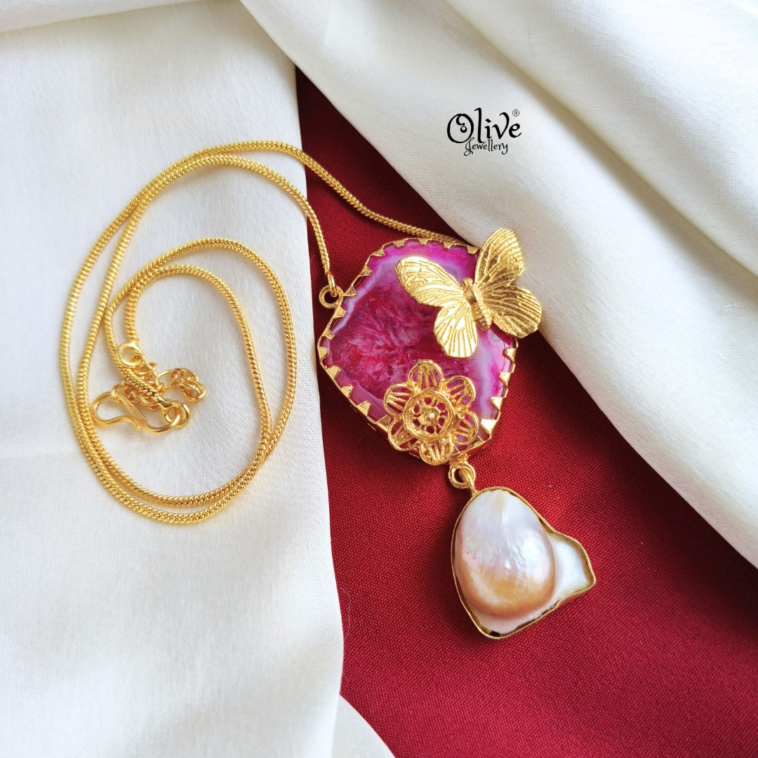 Natural Stone Butterfly-Pendent-686
