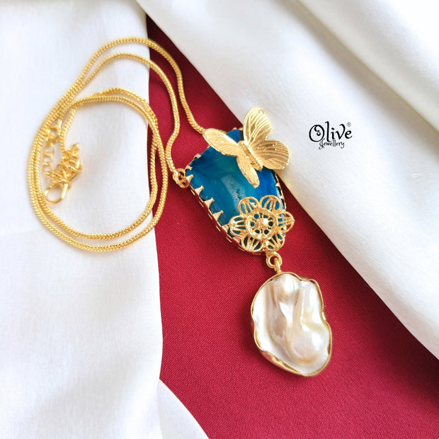 Natural Stone Butterfly-Pendent-687