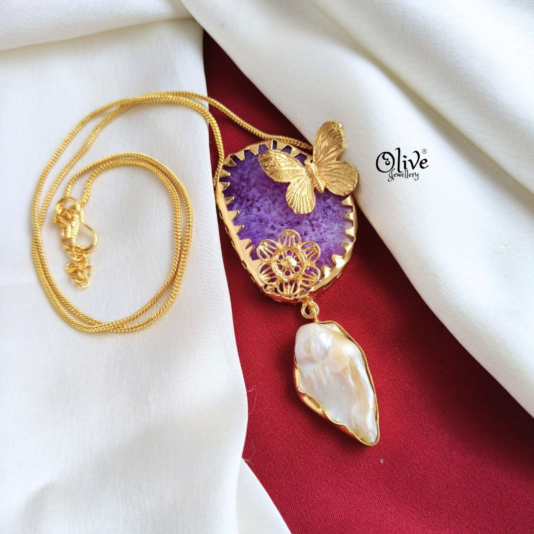 Natural Stone Butterfly-Pendent-688