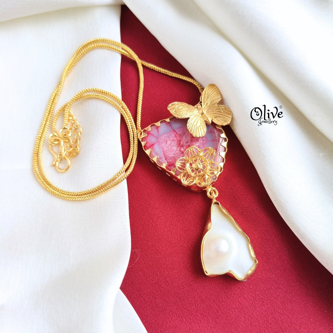Natural Stone Butterfly-Pendent-691