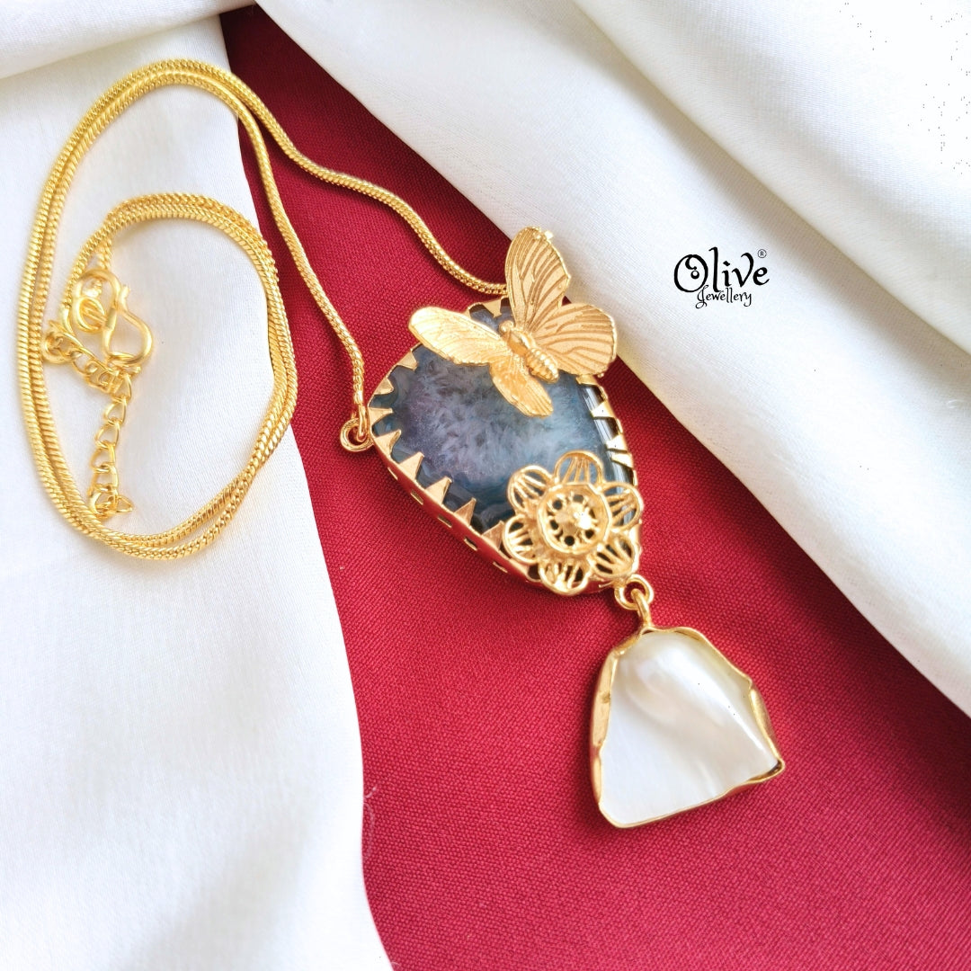 Natural Stone Butterfly-Pendent-692