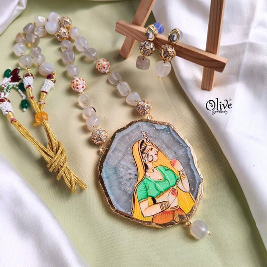 Natural Stone Tanjore Pendant-813