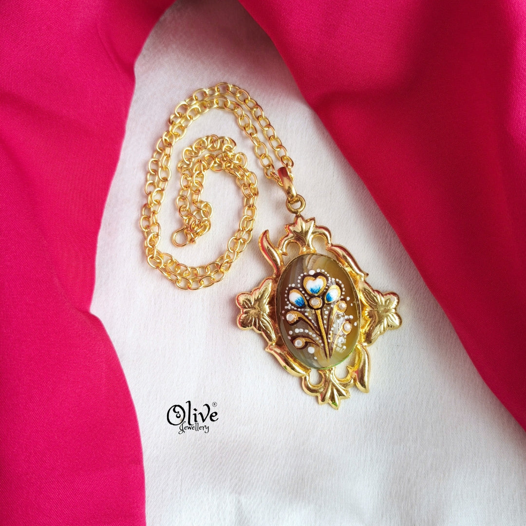 Natural Stone Tanjore Pendant-841