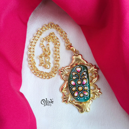 Natural Stone Tanjore Pendant-842