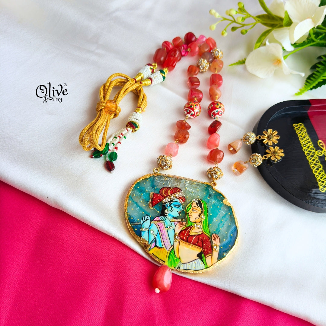 Natural Stone Tanjore Pendant-847