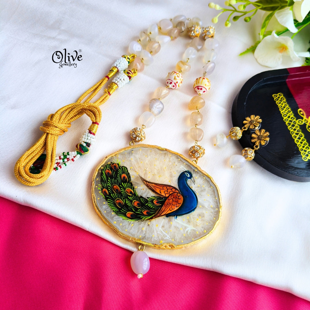 Natural Stone Tanjore Pendant-848