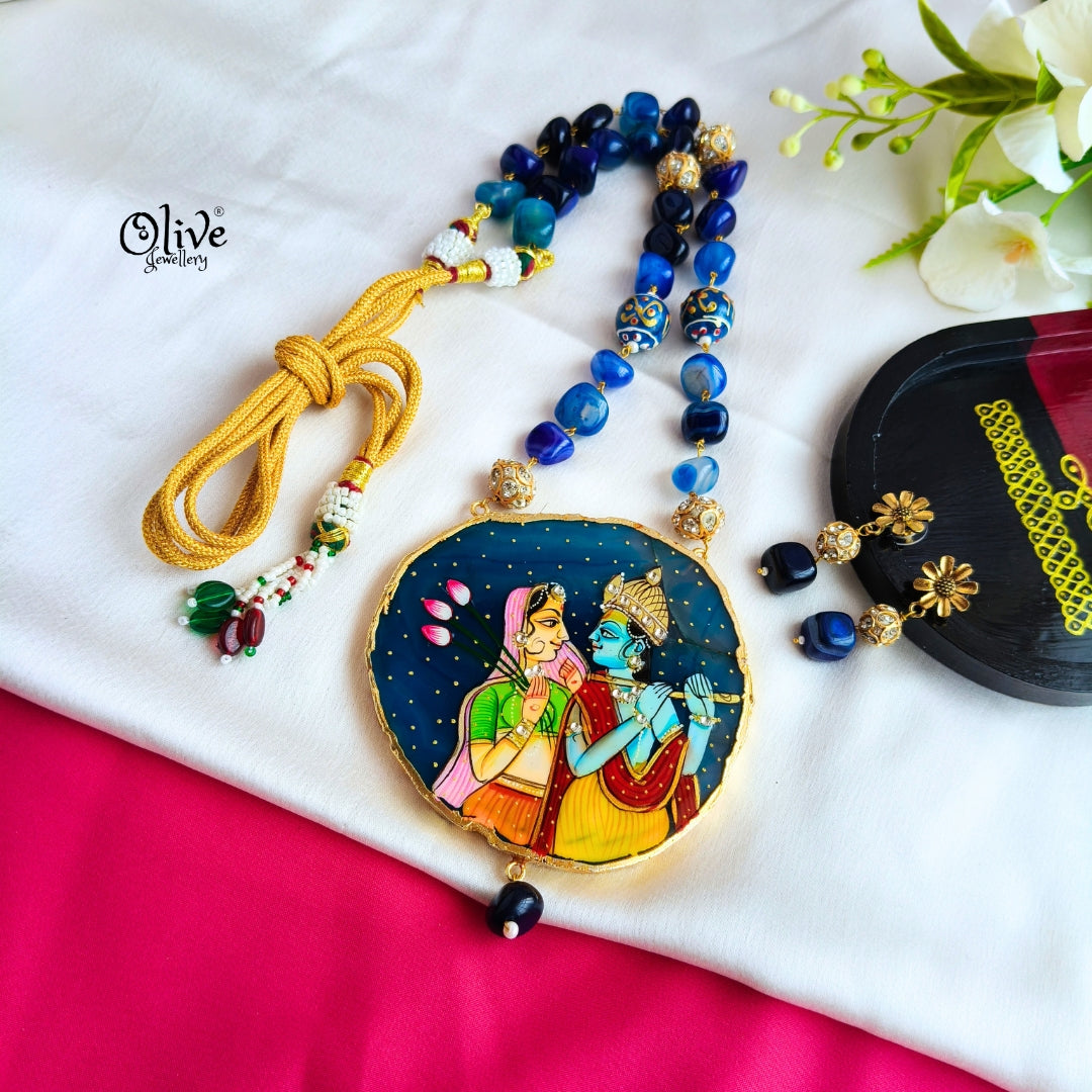 Natural Stone Tanjore Pendant-849