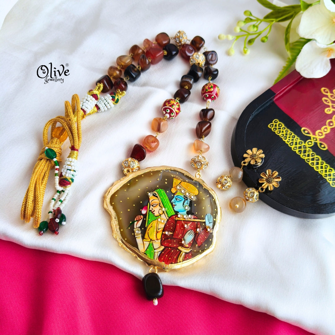 Natural Stone Tanjore Pendant-853