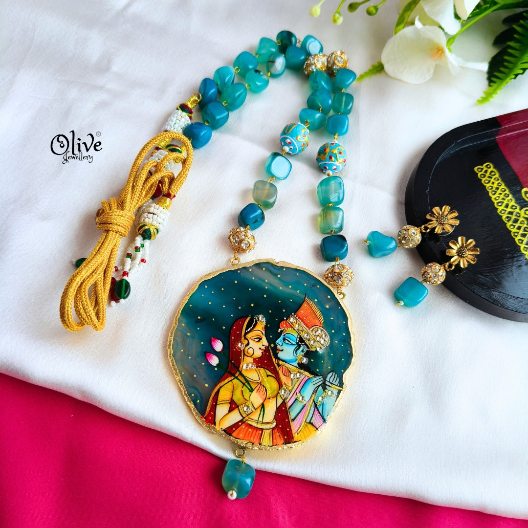 Natural Stone Tanjore Pendant-854