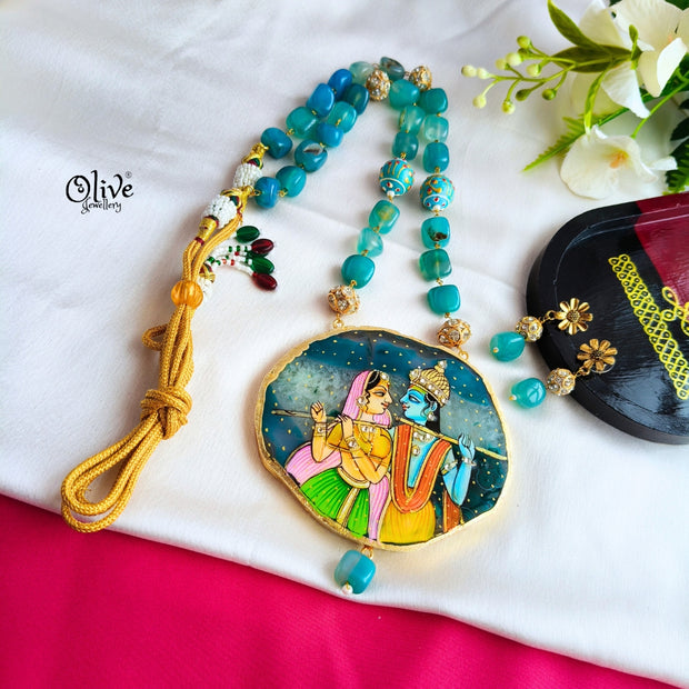 Natural Stone Tanjore Pendant-856