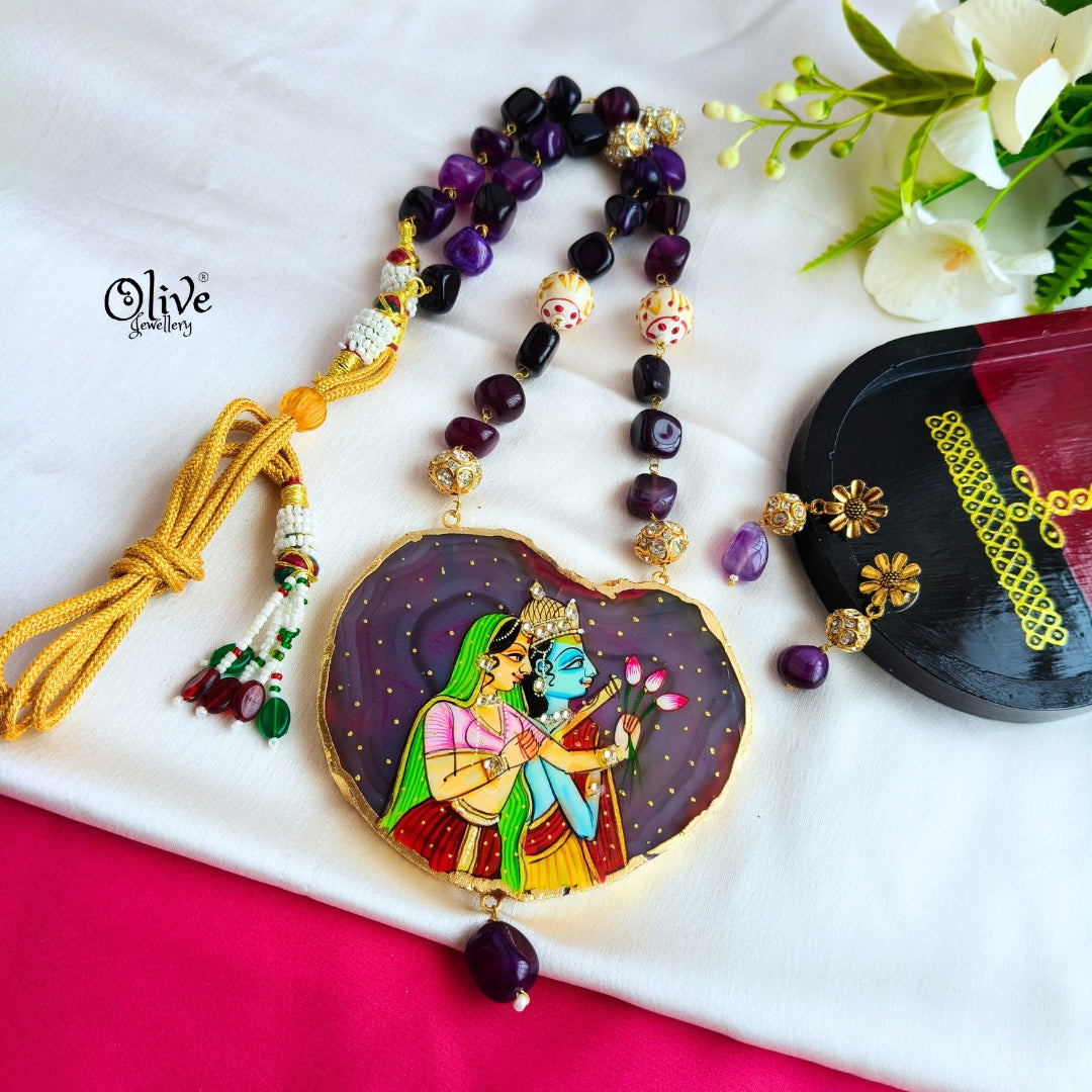 Natural Stone Tanjore Pendant-857