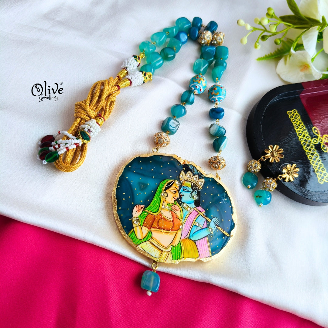 Natural Stone Tanjore Pendant-858