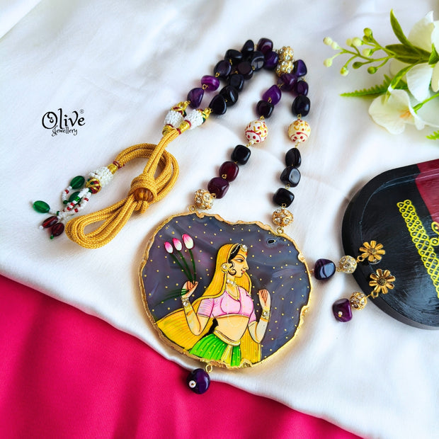 Natural Stone Tanjore Pendant-859