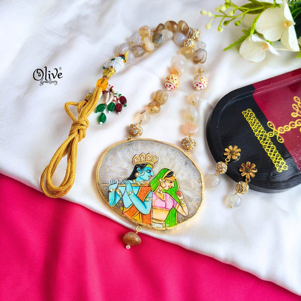Natural Stone Tanjore Pendant-861