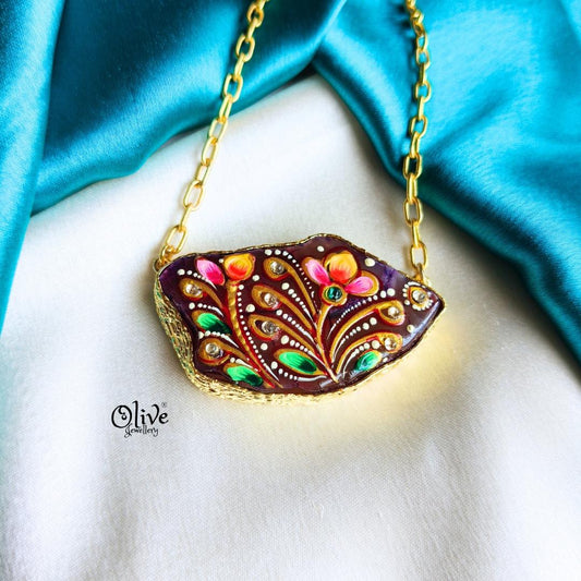Natural Stone Tanjore Pendant-864