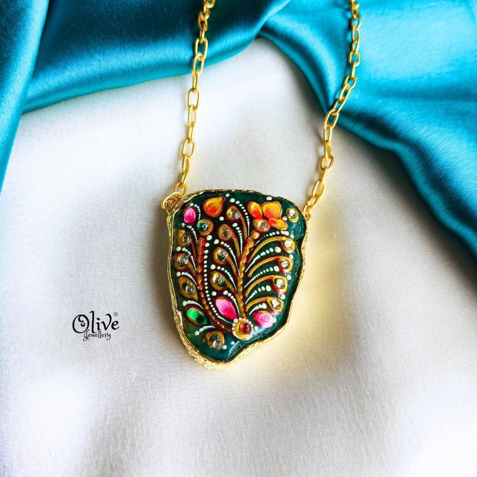 Natural Stone Tanjore Pendant-865