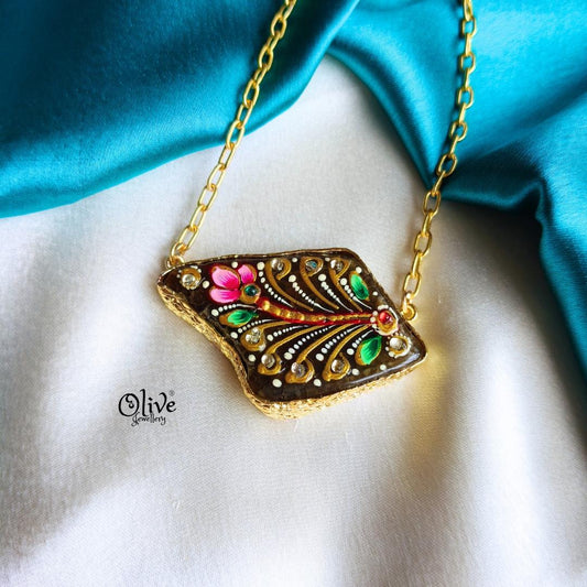 Natural Stone Tanjore Pendant-868