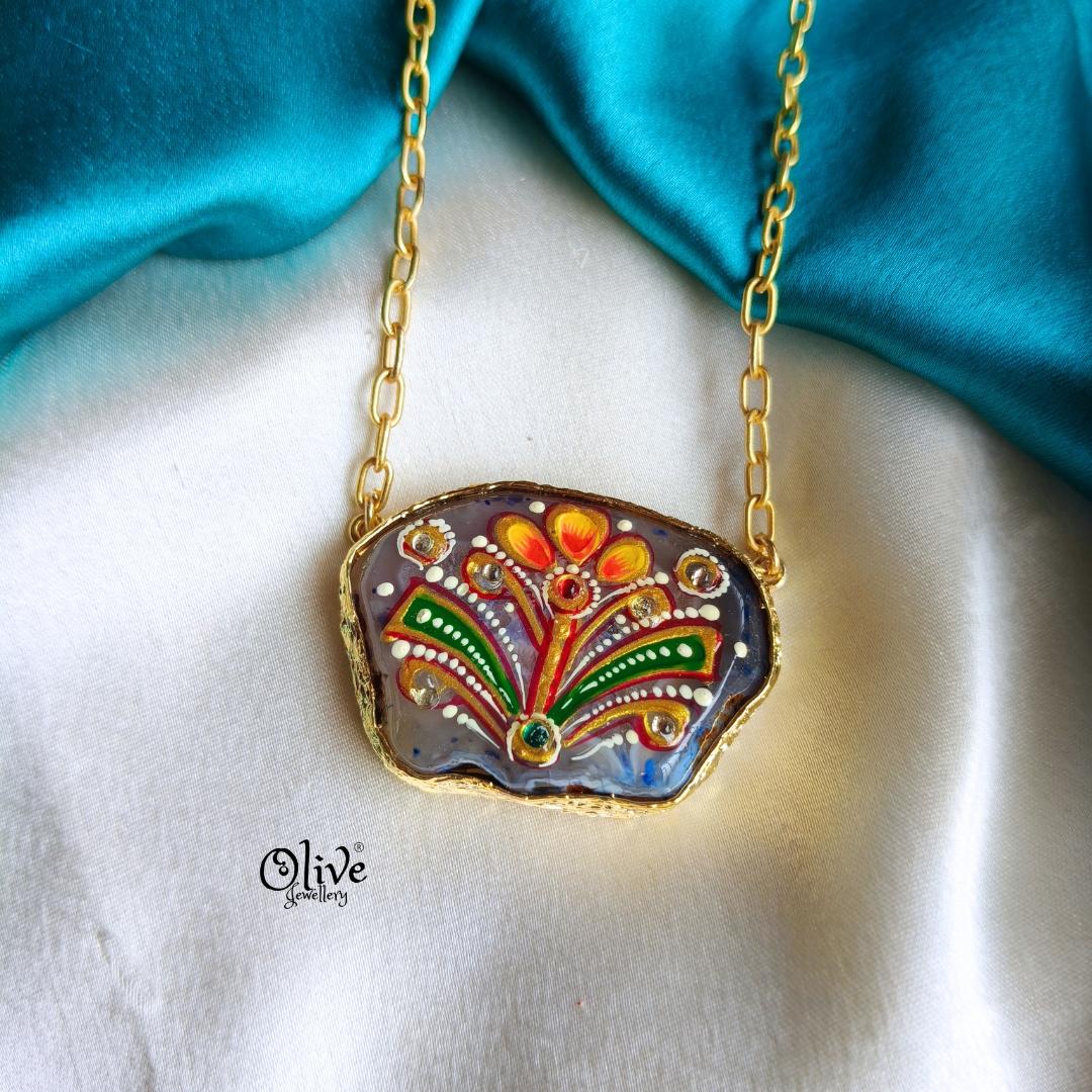 Natural Stone Tanjore Pendant-872