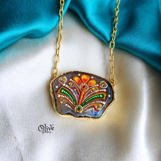 Natural Stone Tanjore Pendant-872