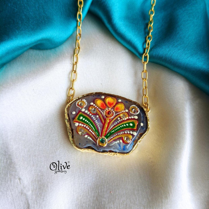 Natural Stone Tanjore Pendant-872