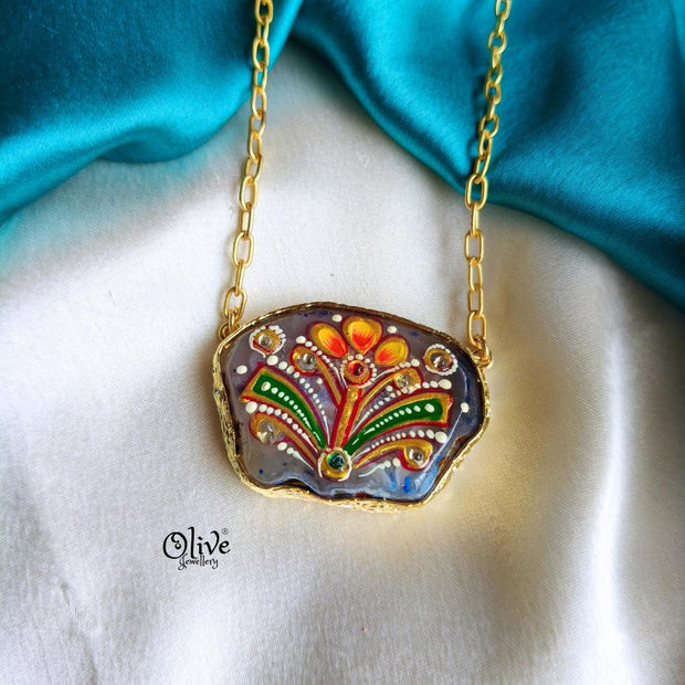 Natural Stone Tanjore Pendant-872