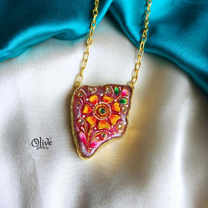 Natural Stone Tanjore Pendant-873