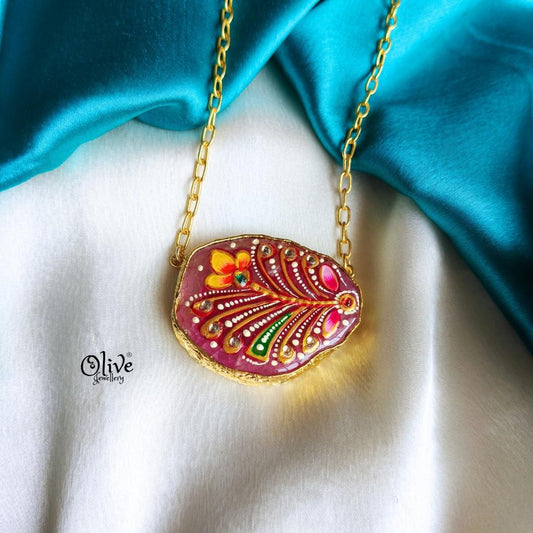 Natural Stone Tanjore Pendant-876
