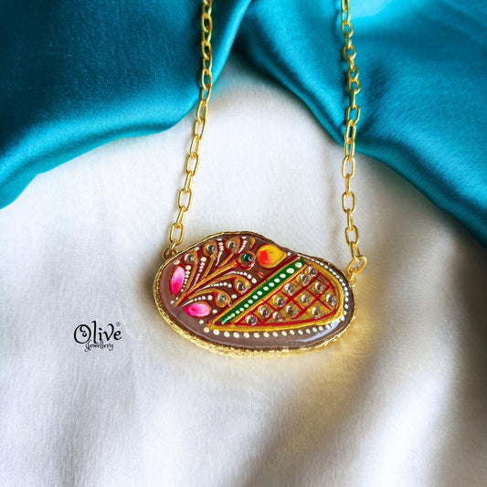 Natural Stone Tanjore Pendant-878