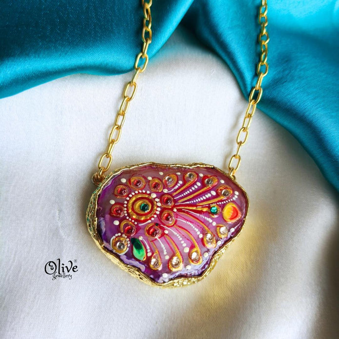 Natural Stone Tanjore Pendant-879