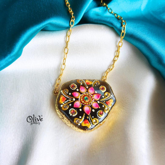 Natural Stone Tanjore Pendant-880