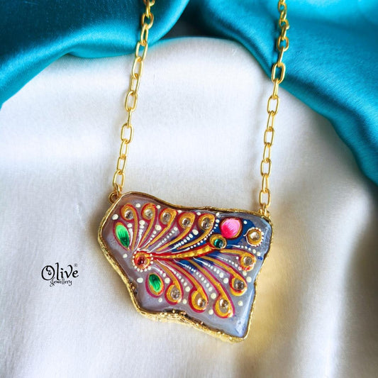 Natural Stone Tanjore Pendant-881