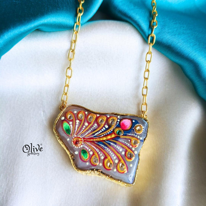 Natural Stone Tanjore Pendant-881