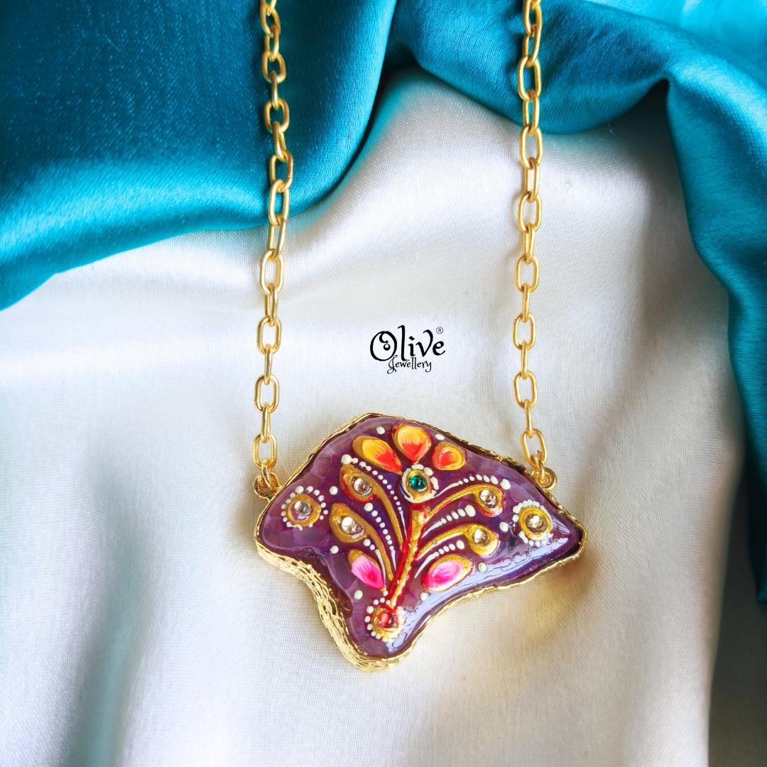 Natural Stone Tanjore Pendant-882