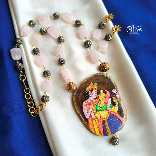 Natural Stone Tumble Beads Neckset-929