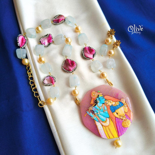 Natural Stone Tumble Beads Neckset-932