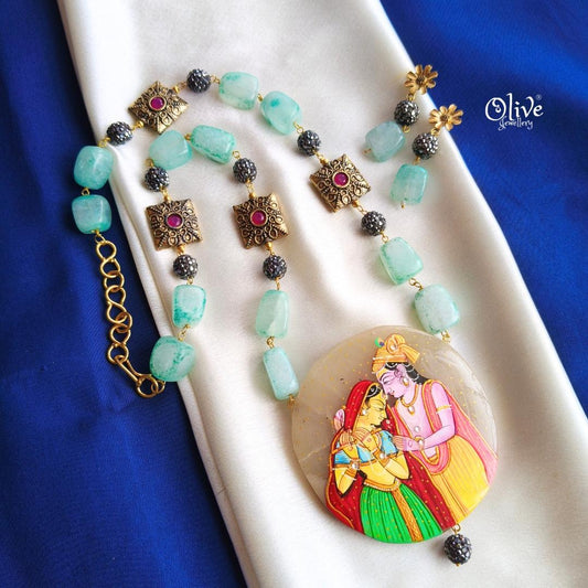 Natural Stone Tumble Beads Neckset-935