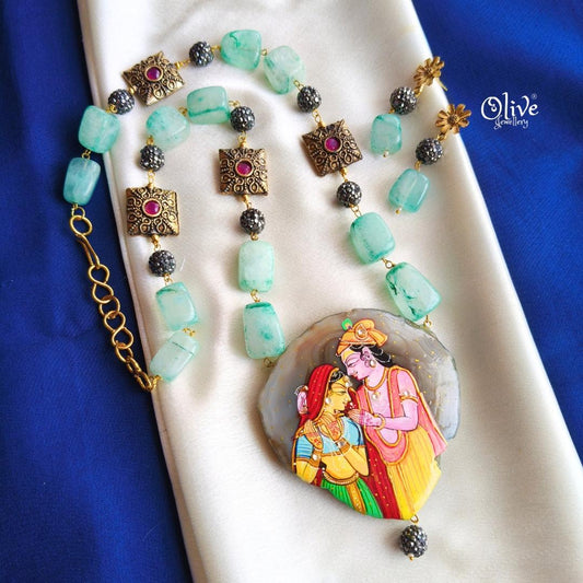 Natural Stone Tumble Beads Neckset-937