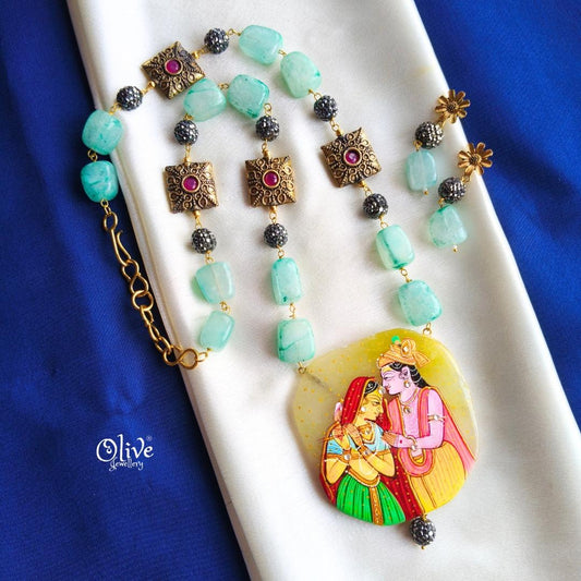 Natural Stone Tumble Beads Neckset-940