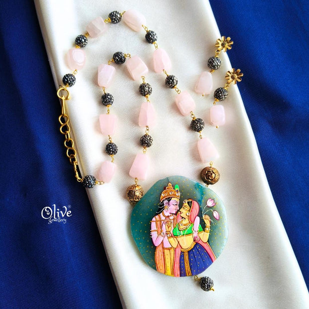 Natural Stone Tumble Beads Neckset-941