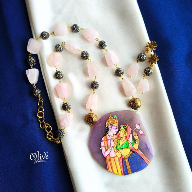 Natural Stone Tumble Beads Neckset-942