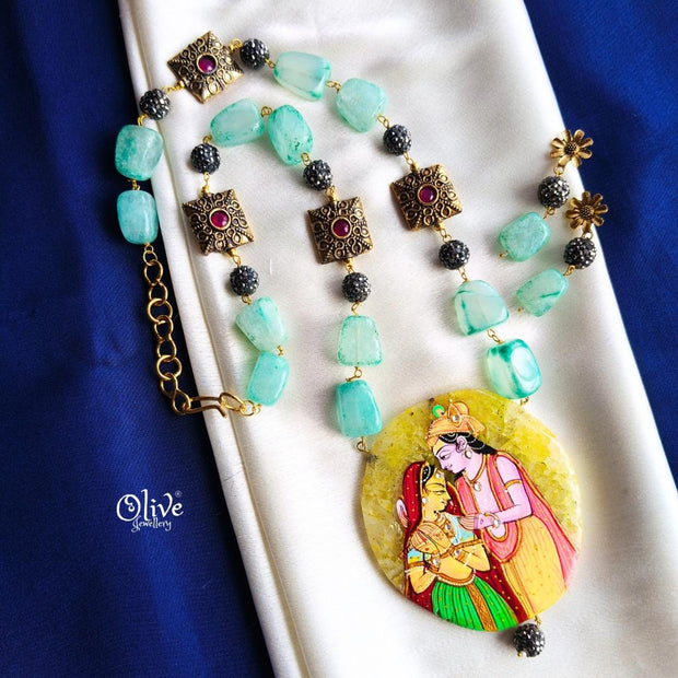 Natural Stone Tumble Beads Neckset-943