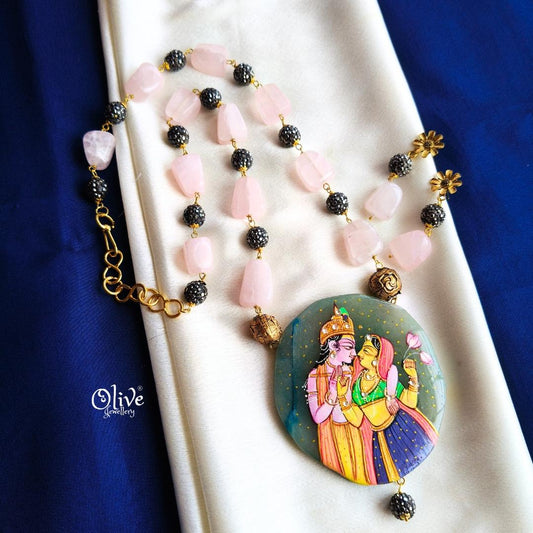 Natural Stone Tumble Beads Neckset-944