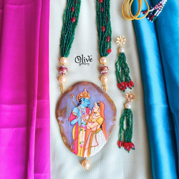 Natural Stone Tanjore Pendant -953