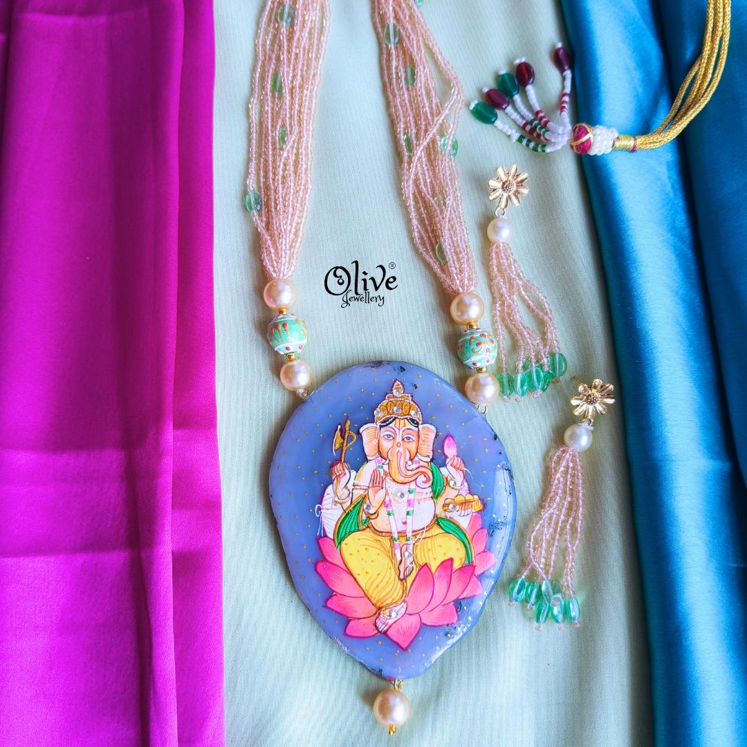 Natural Stone Tanjore Pendant -954