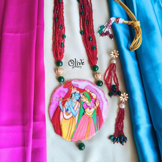 Natural Stone Tanjore Pendant -955