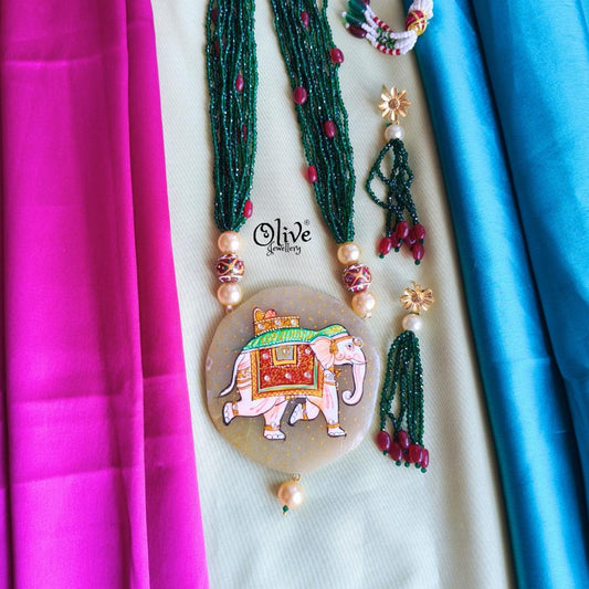Natural Stone Tanjore Pendant -958