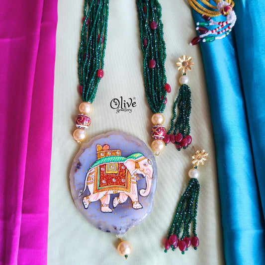 Natural Stone Tanjore Pendant -959